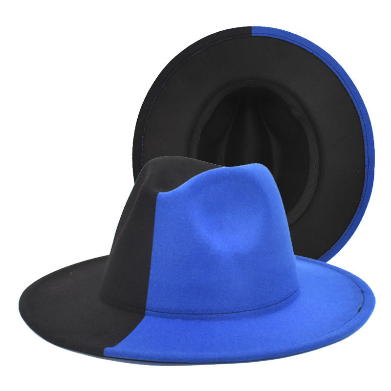 Color Matching Woolen European And American Gradient Color Men's And Women's Big Edge Felt