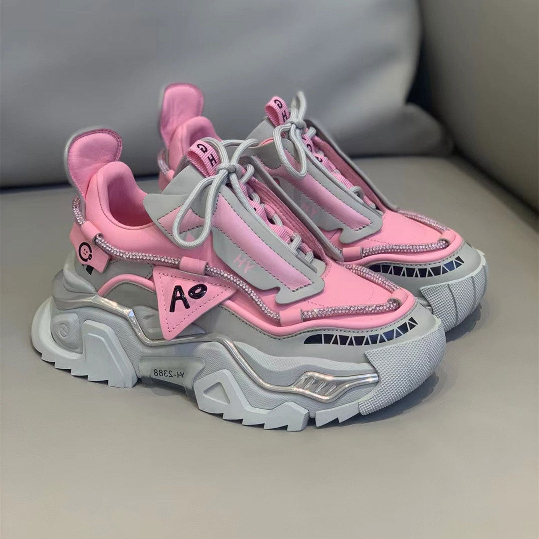 Thick Sole Matching Color Increase Sports Casual Shoes