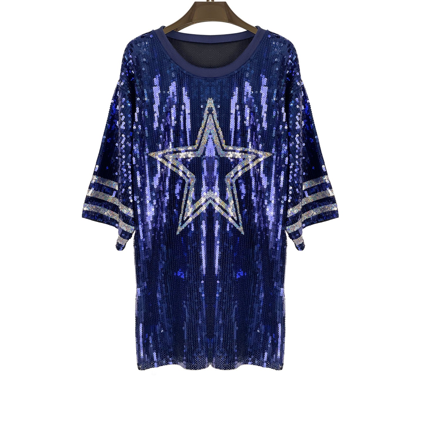 Women's Pearl Embroidery Mid-length Loose Top