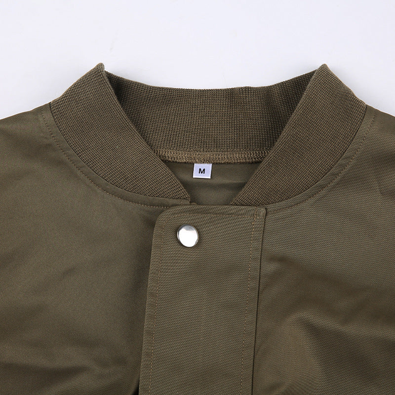 Vintage Flight Staff Buckle Jacket Women's Army Green