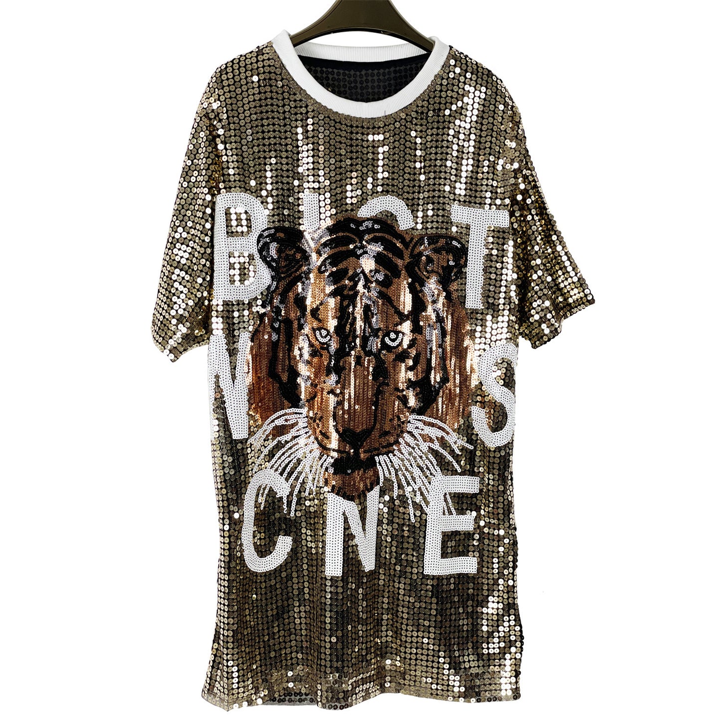 Women's Pearl Embroidery Mid-length Loose Top