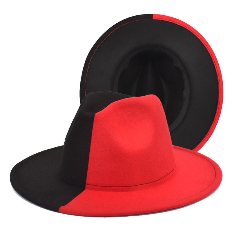 Color Matching Woolen European And American Gradient Color Men's And Women's Big Edge Felt