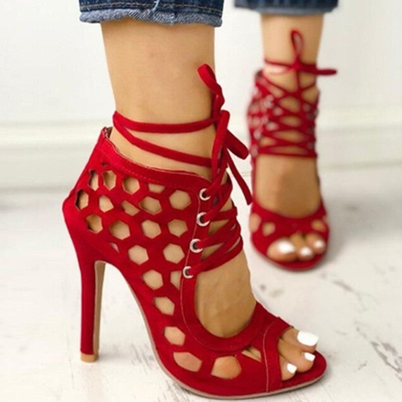 Cross Strap Hollow  Toe Sandals