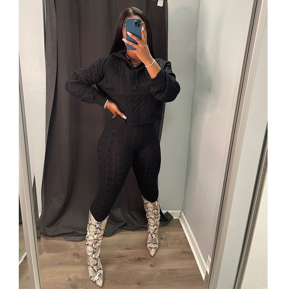 Sweater Sweater Suit Two-piece Set