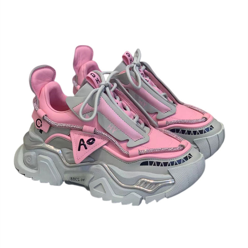 Thick Sole Matching Color Increase Sports Casual Shoes