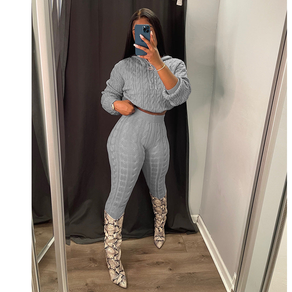 Sweater Sweater Suit Two-piece Set