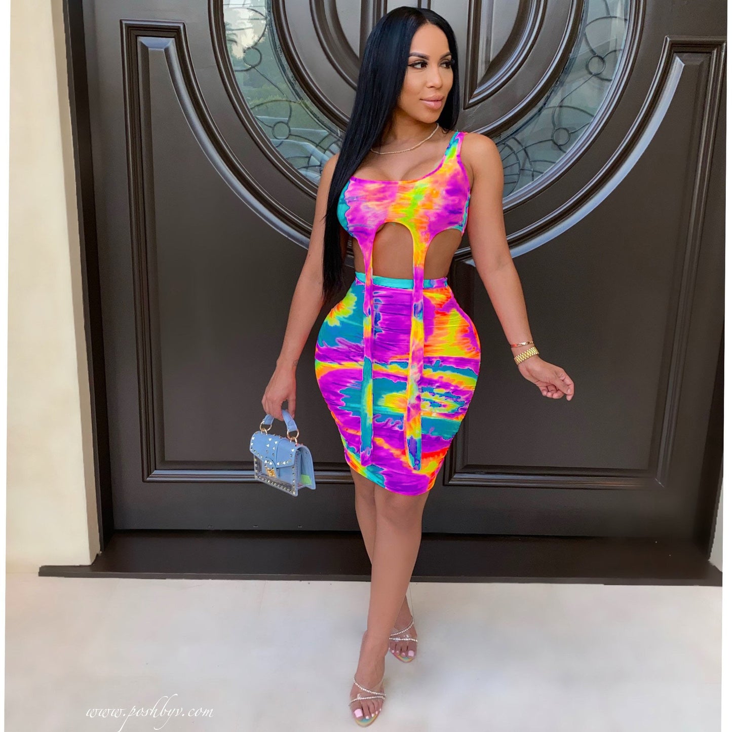 Printed Tie-dye Casual Skirt Outfit Vest Two-piece Set