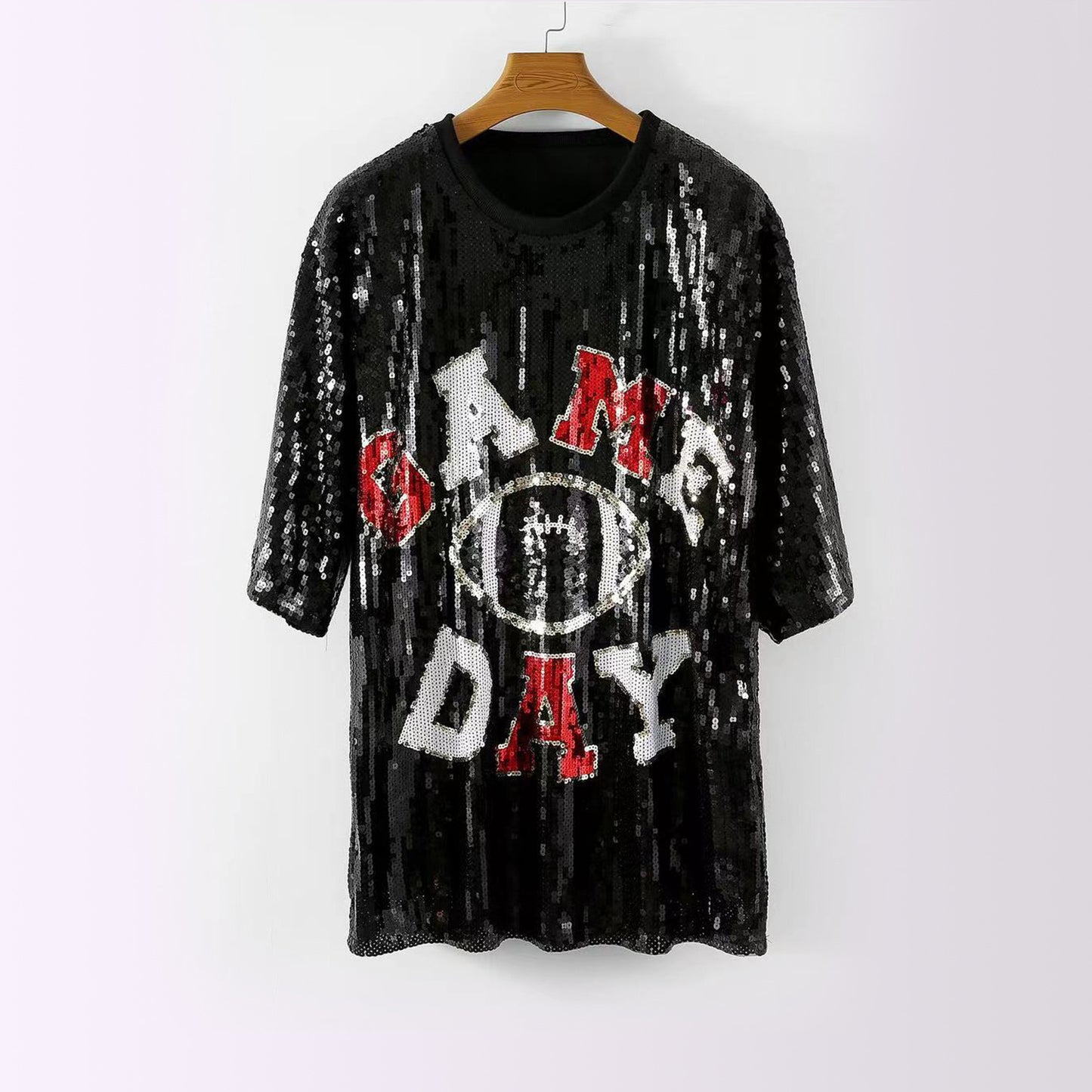 Women's Pearl Embroidery Mid-length Loose Top
