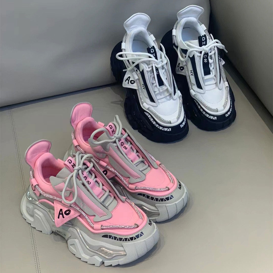 Thick Sole Matching Color Increase Sports Casual Shoes