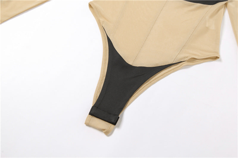 Perspective Stitching Tight-fitting Breathable Leisure Sports Jumpsuit